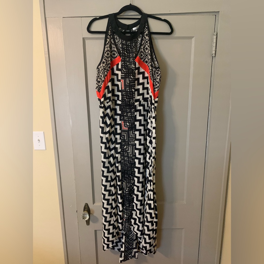 Maxi, ties at neck dress